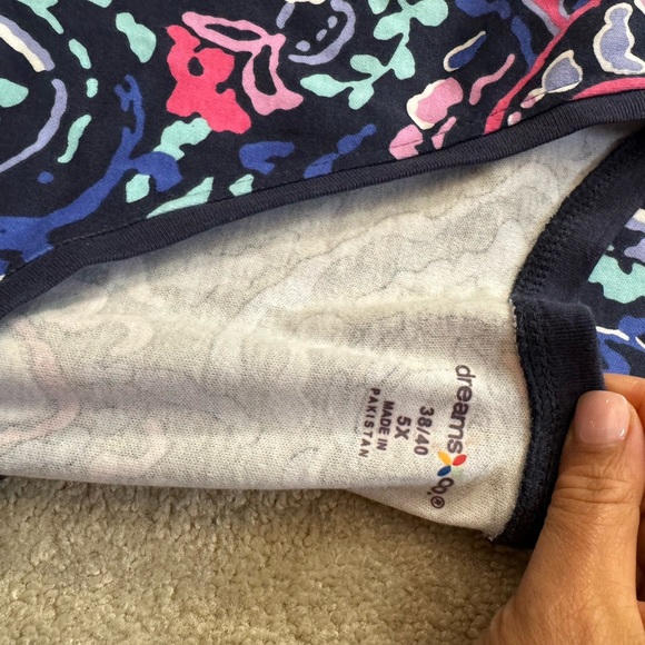 Dreams & Co Blue Pullover Tunic blue purple & pink  5XPlus - Picture 2 of 3